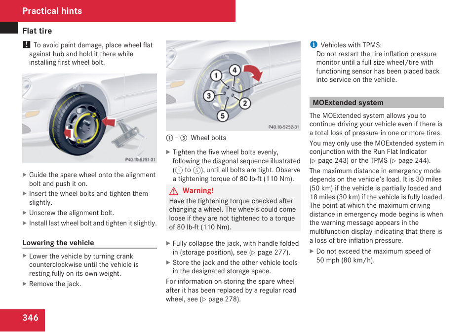 Moextended system, Practical hints | Mercedes-Benz CLK-Class 2009 Owners Manual User Manual | Page 348 / 384