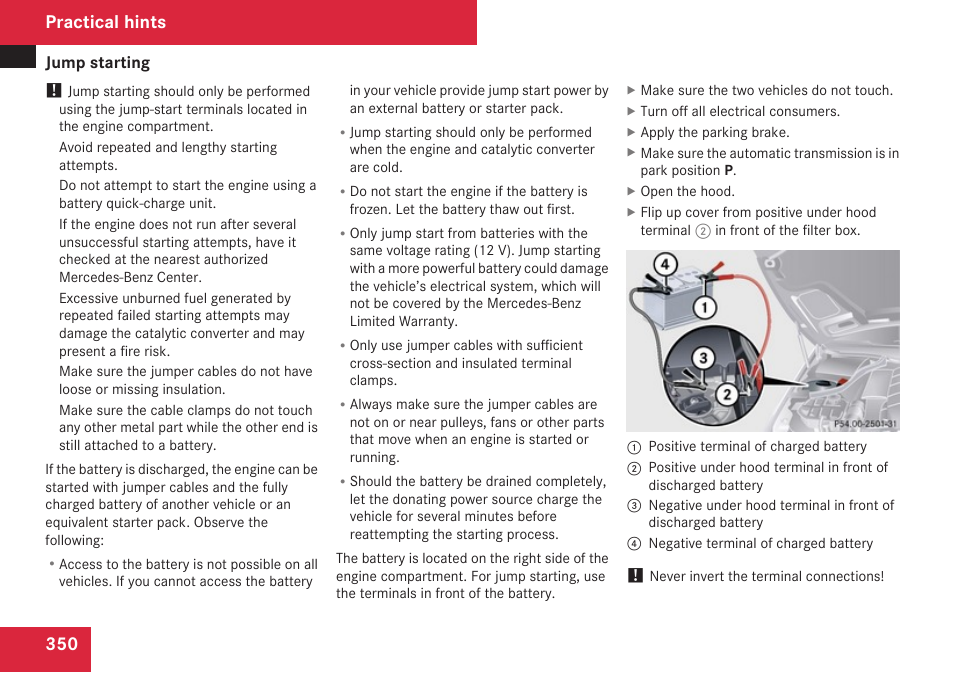 Practical hints | Mercedes-Benz CLK-Class 2009 Owners Manual User Manual | Page 352 / 384