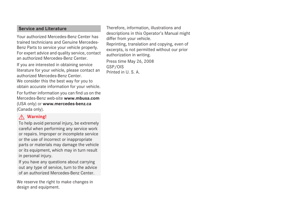 Service and literature | Mercedes-Benz CLK-Class 2009 Owners Manual User Manual | Page 383 / 384