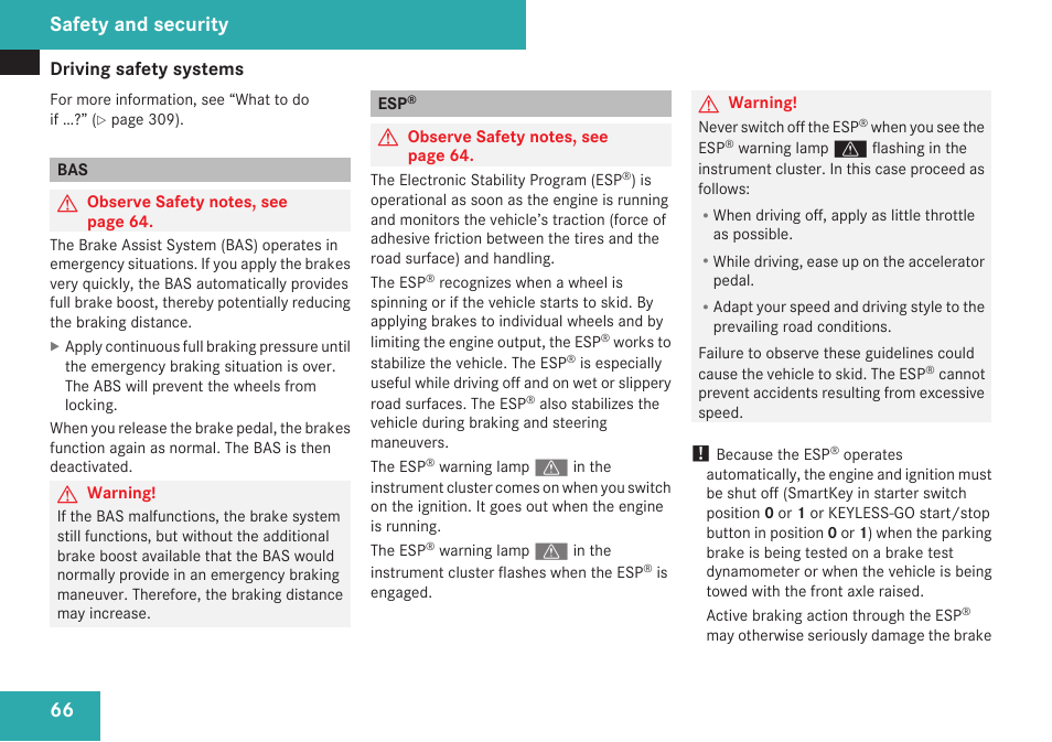 Safety and security | Mercedes-Benz CLK-Class 2009 Owners Manual User Manual | Page 68 / 384