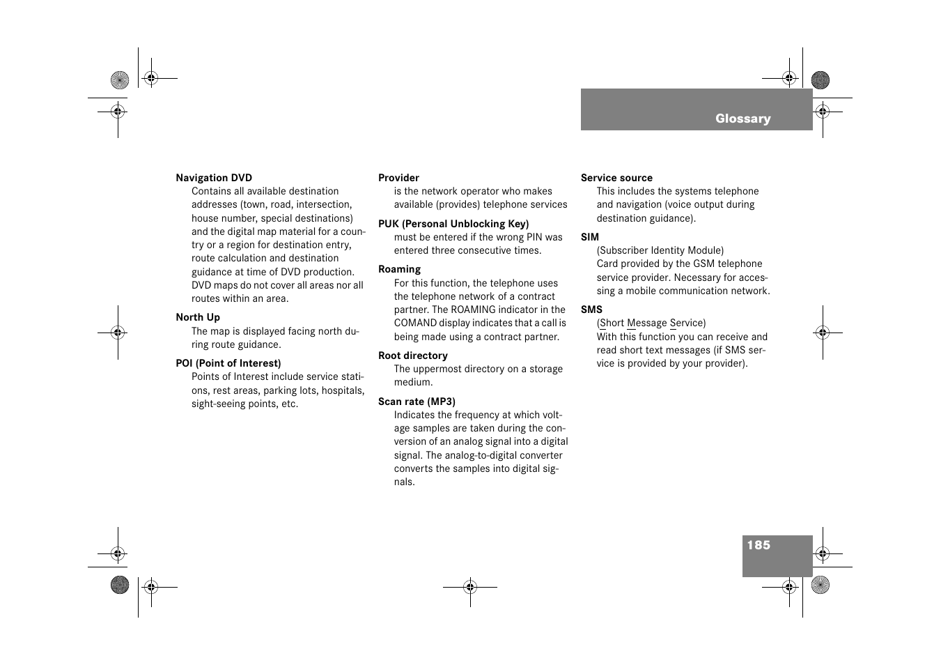 Mercedes-Benz CLK-Class 2009 COMAND Manual User Manual | Page 186 / 195