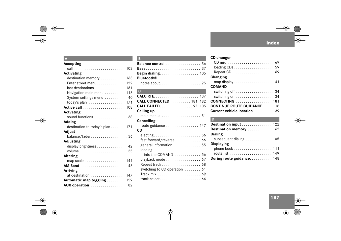 Mercedes-Benz CLK-Class 2009 COMAND Manual User Manual | Page 188 / 195