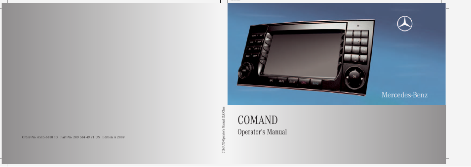 Comand, Operator’s manual | Mercedes-Benz CLK-Class 2009 COMAND Manual User Manual | Page 195 / 195