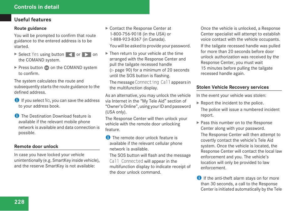 Controls in detail | Mercedes-Benz M-Class 2009 Owners Manual User Manual | Page 230 / 424