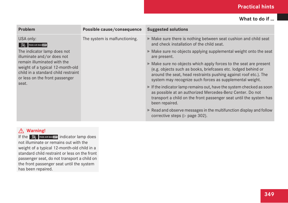 Practical hints | Mercedes-Benz M-Class 2009 Owners Manual User Manual | Page 351 / 424