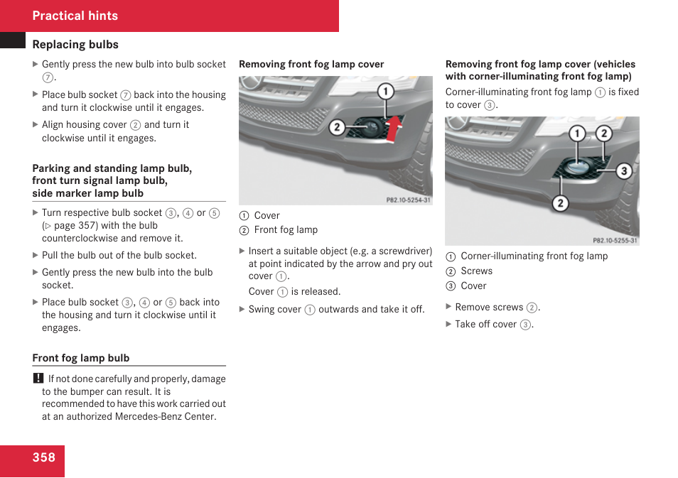 Practical hints | Mercedes-Benz M-Class 2009 Owners Manual User Manual | Page 360 / 424