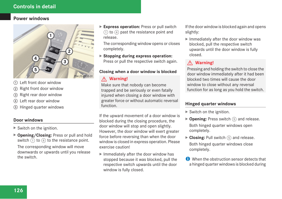 Controls in detail | Mercedes-Benz R-Class 2009 Owners Manual User Manual | Page 128 / 412