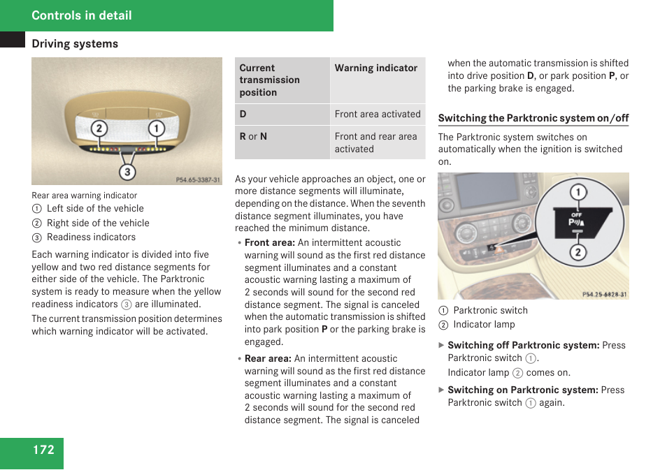 Controls in detail | Mercedes-Benz R-Class 2009 Owners Manual User Manual | Page 174 / 412