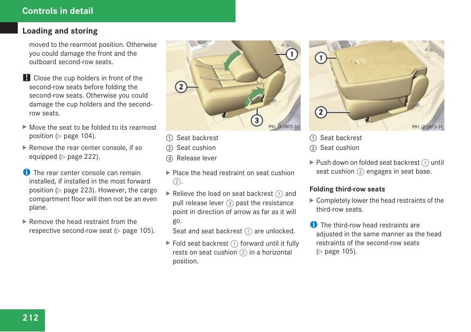 Controls in detail | Mercedes-Benz R-Class 2009 Owners Manual User Manual | Page 214 / 412