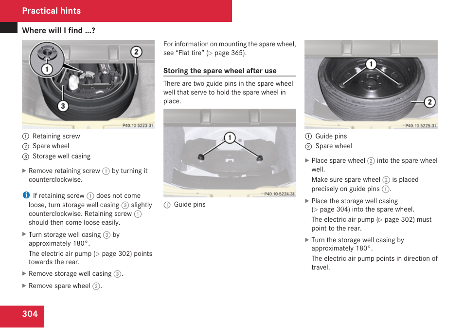 Practical hints | Mercedes-Benz R-Class 2009 Owners Manual User Manual | Page 306 / 412