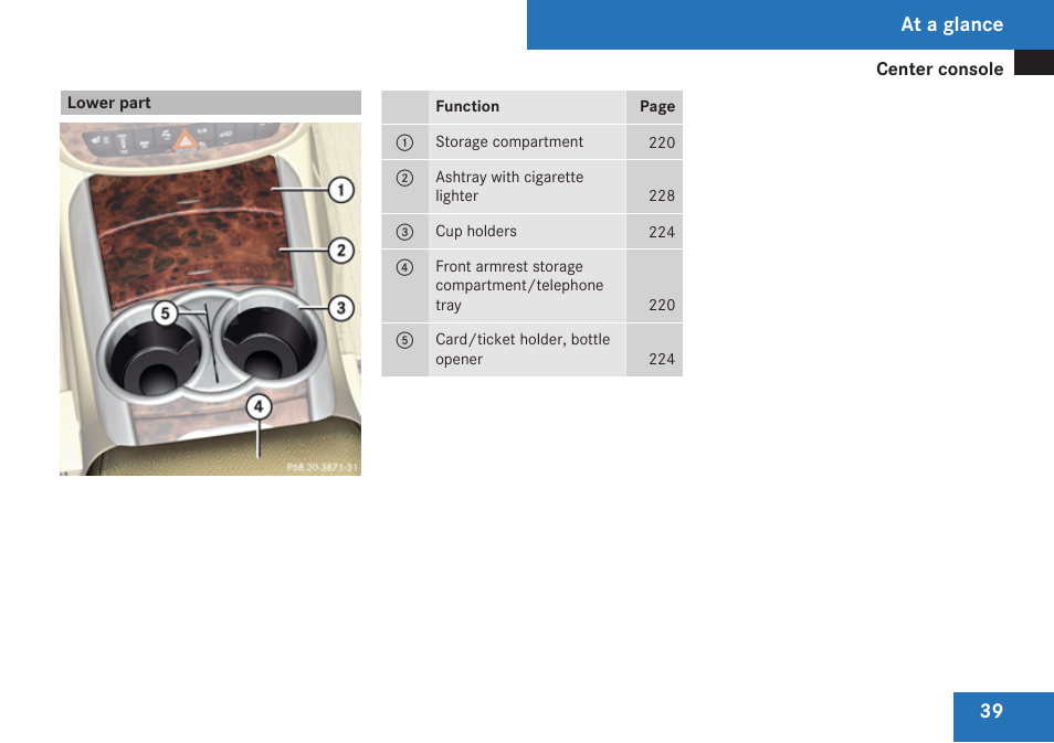 Lower part, At a glance | Mercedes-Benz R-Class 2009 Owners Manual User Manual | Page 41 / 412