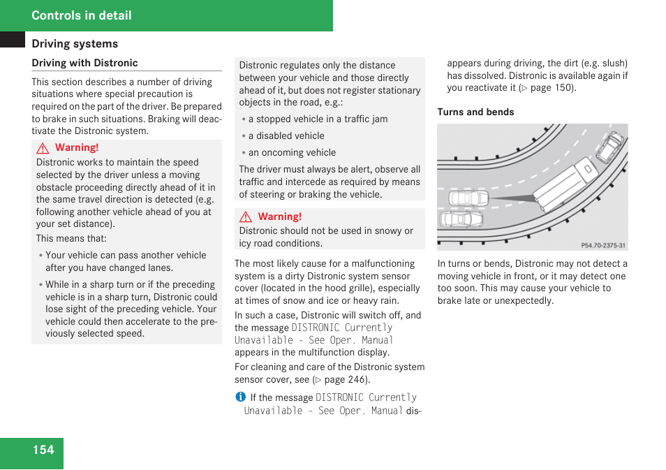 Controls in detail | Mercedes-Benz SL-Class 2009 Owners Manual User Manual | Page 156 / 364