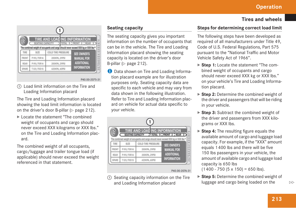 Operation | Mercedes-Benz SL-Class 2009 Owners Manual User Manual | Page 215 / 364