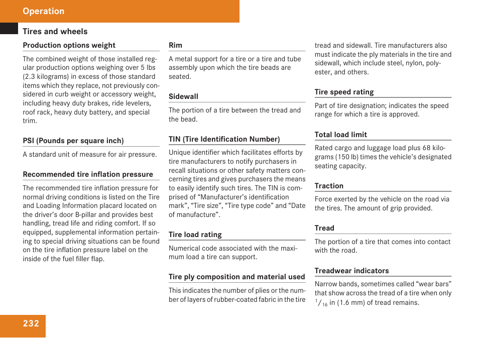 Operation | Mercedes-Benz SL-Class 2009 Owners Manual User Manual | Page 234 / 364