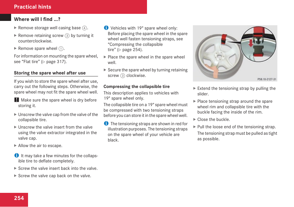 Practical hints | Mercedes-Benz SL-Class 2009 Owners Manual User Manual | Page 256 / 364