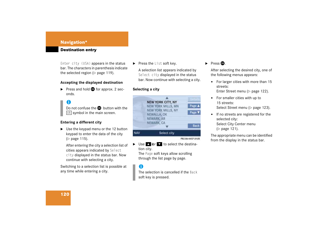 A city list | Mercedes-Benz SLK-Class 2008 COMAND Manual User Manual | Page 120 / 186