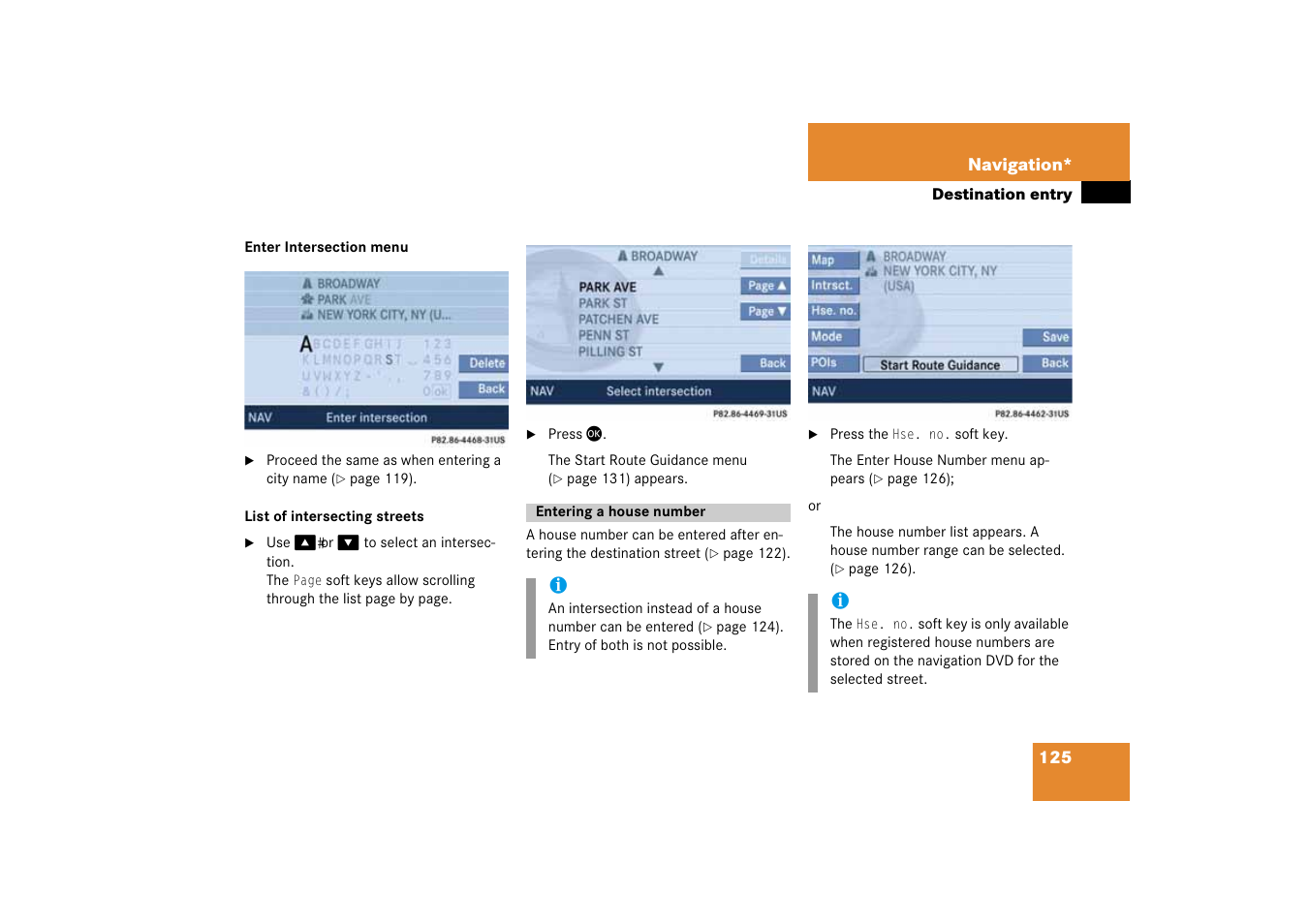 Entering a house number, Can be entered | Mercedes-Benz SLK-Class 2008 COMAND Manual User Manual | Page 125 / 186