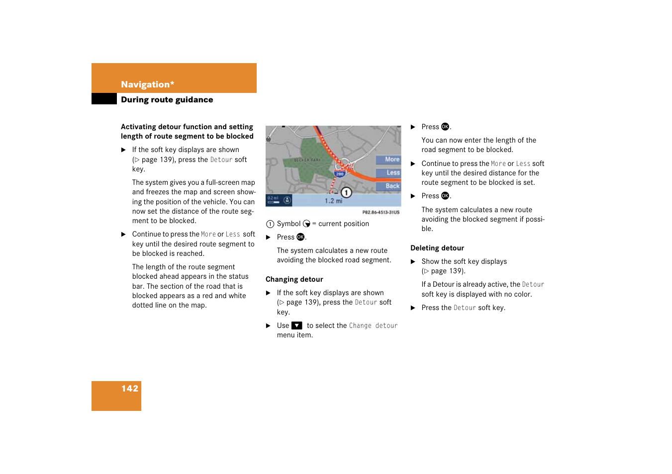 Detour | Mercedes-Benz SLK-Class 2008 COMAND Manual User Manual | Page 142 / 186