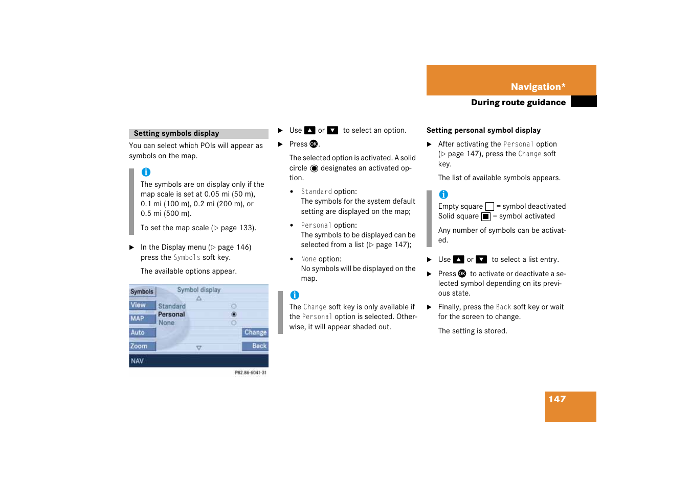 Setting symbols display | Mercedes-Benz SLK-Class 2008 COMAND Manual User Manual | Page 147 / 186