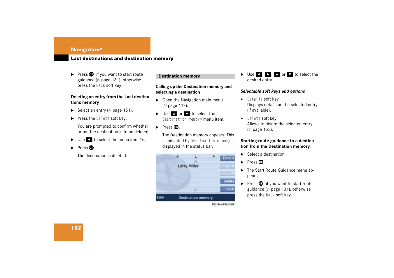 Destination memory | Mercedes-Benz SLK-Class 2008 COMAND Manual User Manual | Page 152 / 186