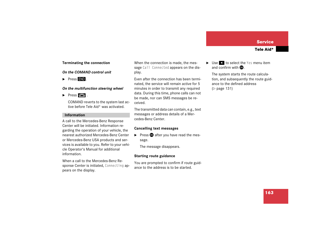 Information | Mercedes-Benz SLK-Class 2008 COMAND Manual User Manual | Page 163 / 186