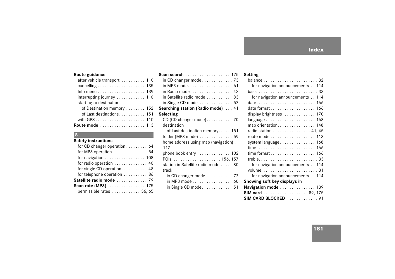 Mercedes-Benz SLK-Class 2008 COMAND Manual User Manual | Page 181 / 186