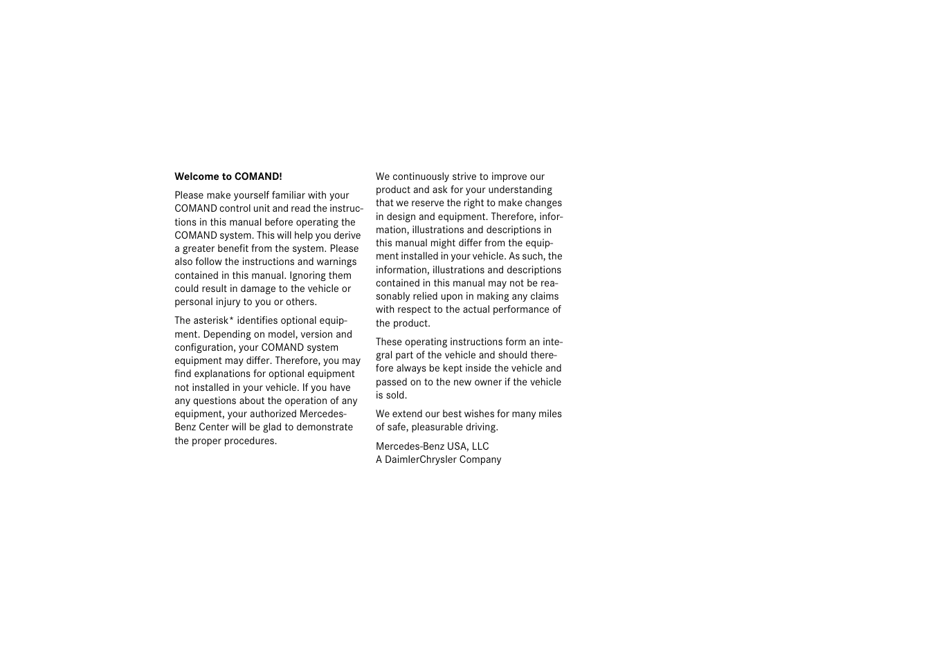 Mercedes-Benz SLK-Class 2008 COMAND Manual User Manual | Page 2 / 186