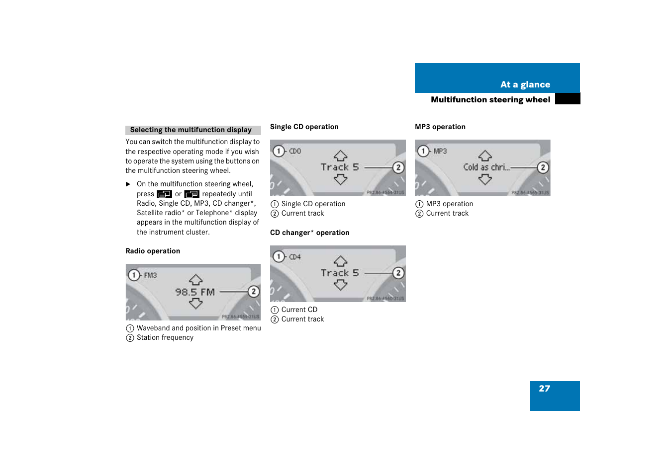 Selecting the multifunction display, Selecting the multifunction display 27 | Mercedes-Benz SLK-Class 2008 COMAND Manual User Manual | Page 27 / 186
