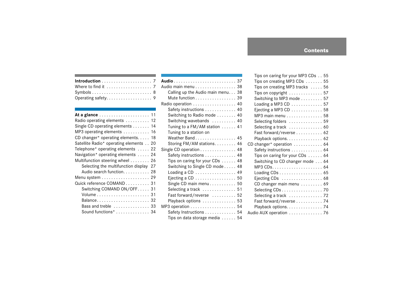Mercedes-Benz SLK-Class 2008 COMAND Manual User Manual | Page 3 / 186
