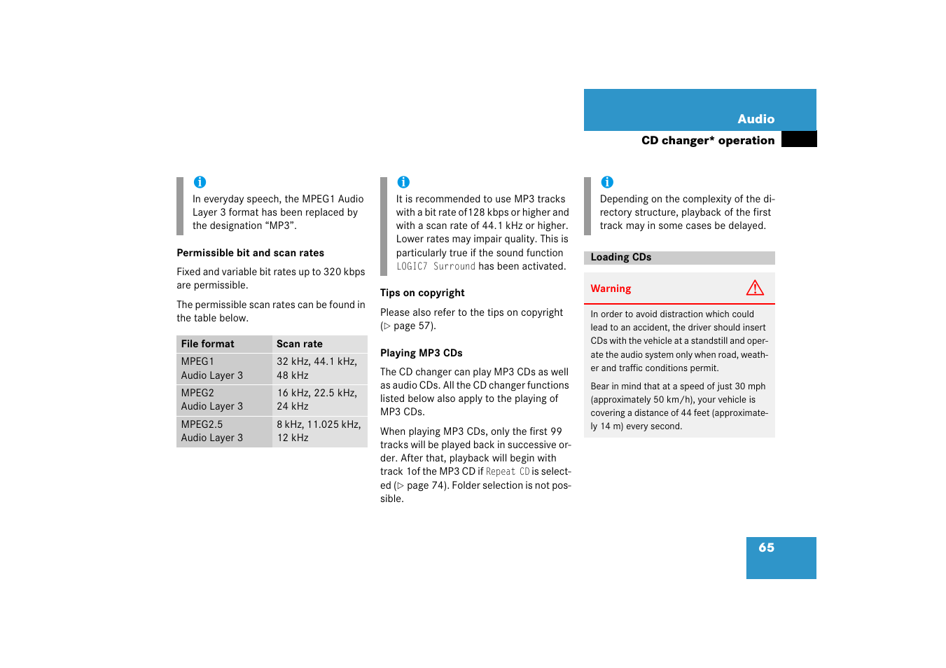 Loading cds | Mercedes-Benz SLK-Class 2008 COMAND Manual User Manual | Page 65 / 186