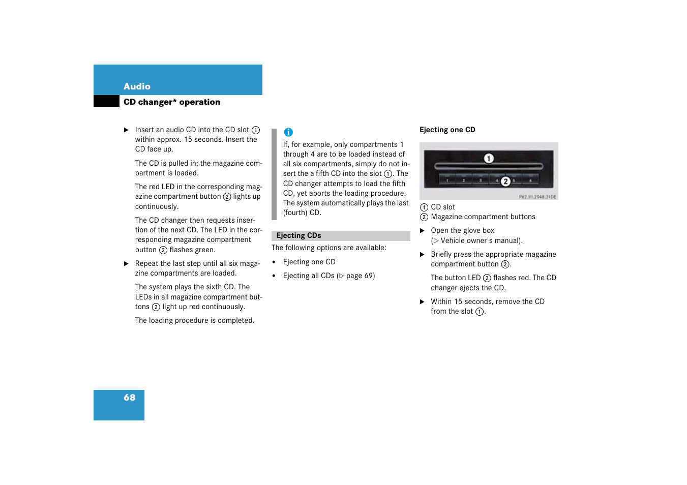 Ejecting cds | Mercedes-Benz SLK-Class 2008 COMAND Manual User Manual | Page 68 / 186