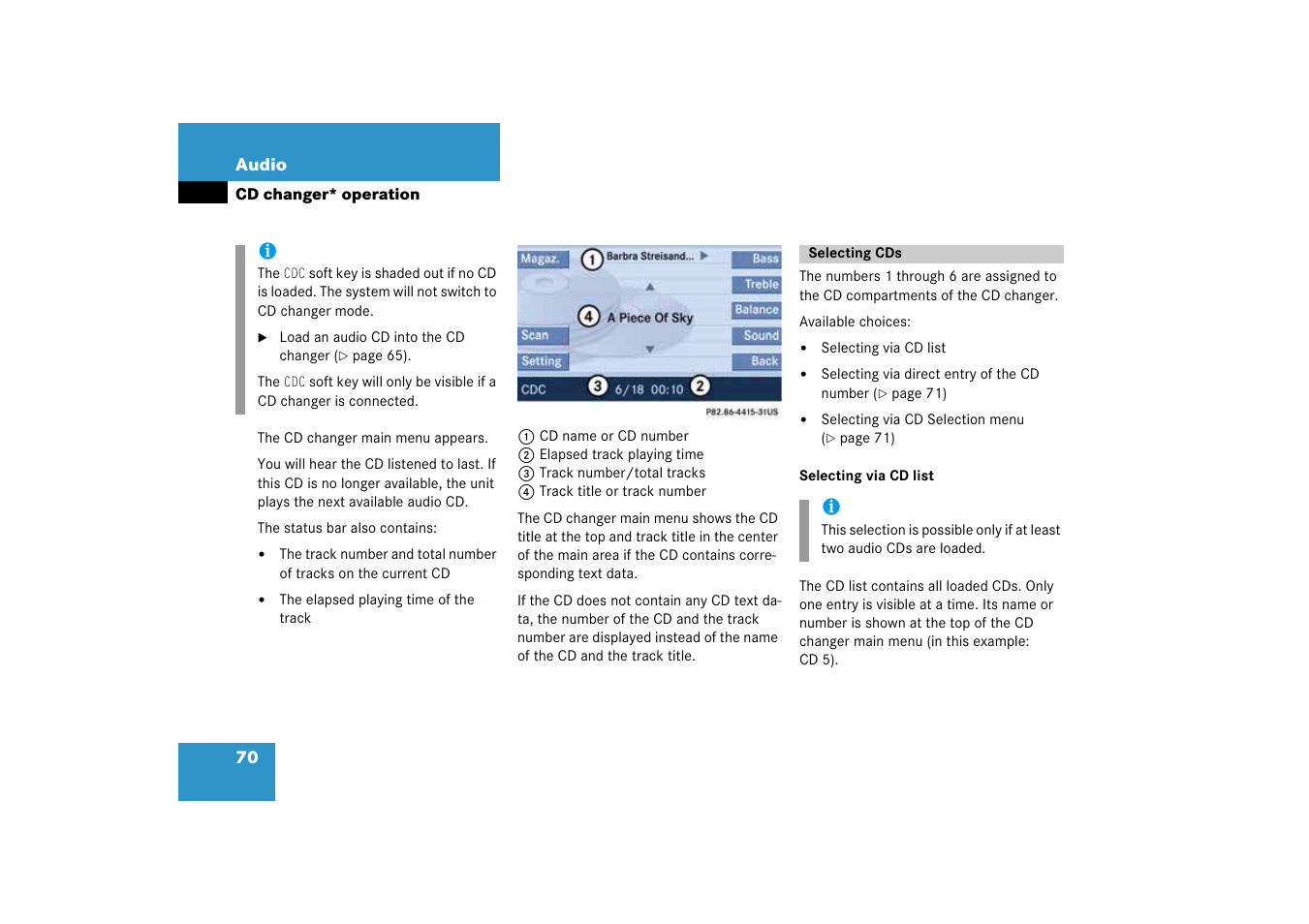 Selecting cds | Mercedes-Benz SLK-Class 2008 COMAND Manual User Manual | Page 70 / 186