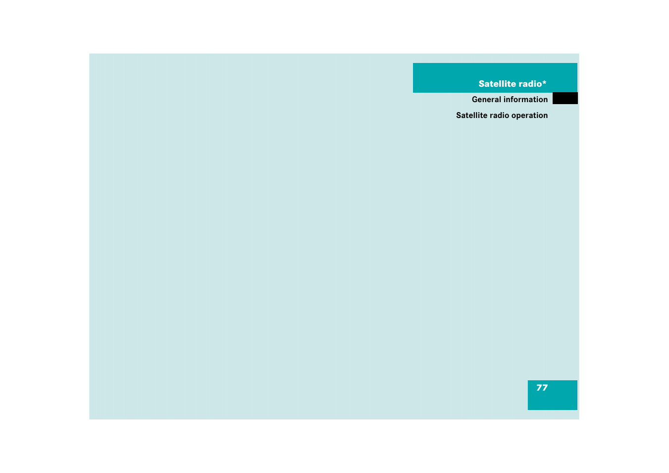 Satellite radio | Mercedes-Benz SLK-Class 2008 COMAND Manual User Manual | Page 77 / 186