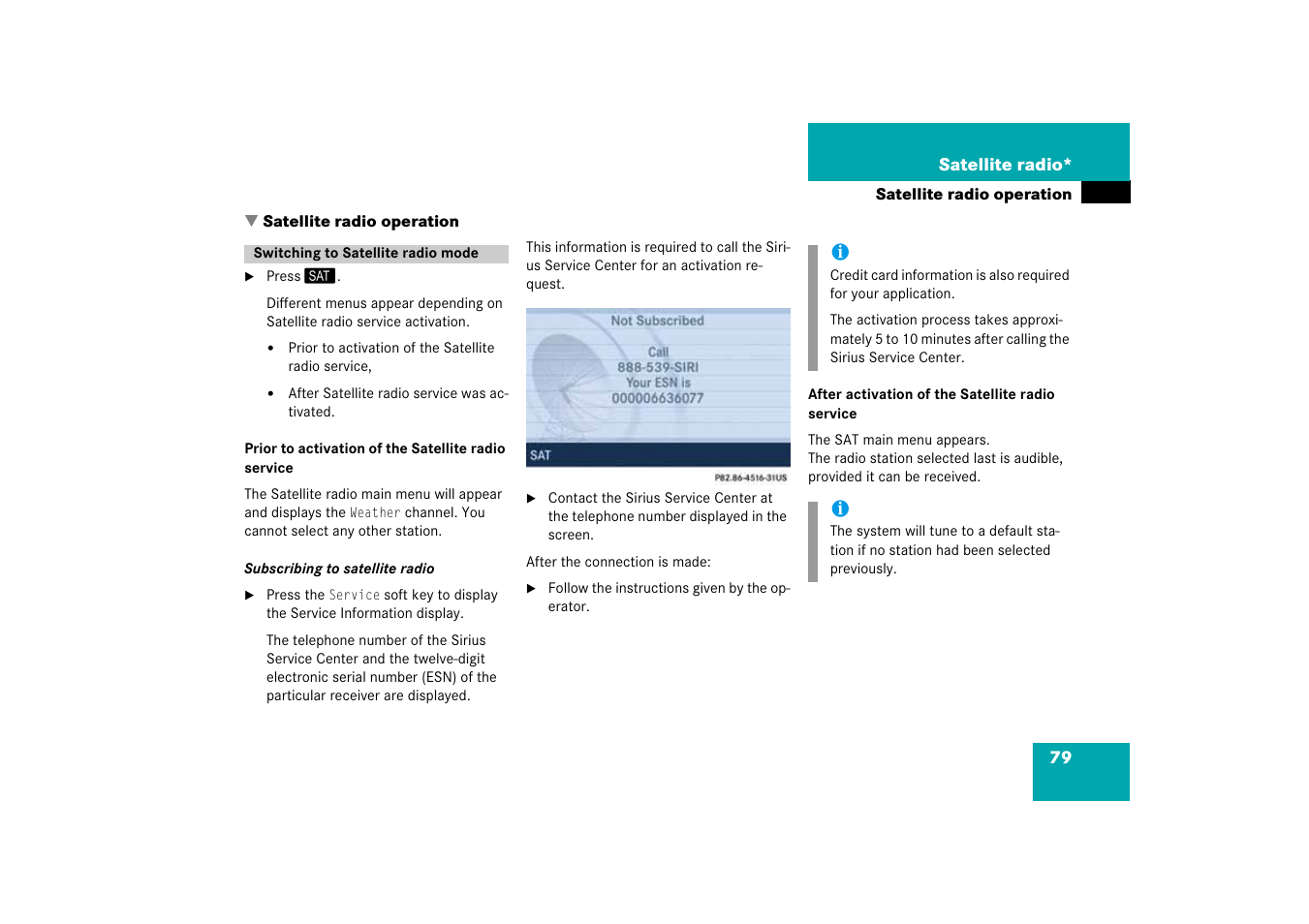 H satellite radio operation, Switching to satellite radio mode, Satellite radio operation | Mercedes-Benz SLK-Class 2008 COMAND Manual User Manual | Page 79 / 186