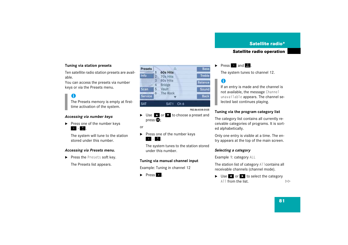 Mode), Tuning via the program category list | Mercedes-Benz SLK-Class 2008 COMAND Manual User Manual | Page 81 / 186