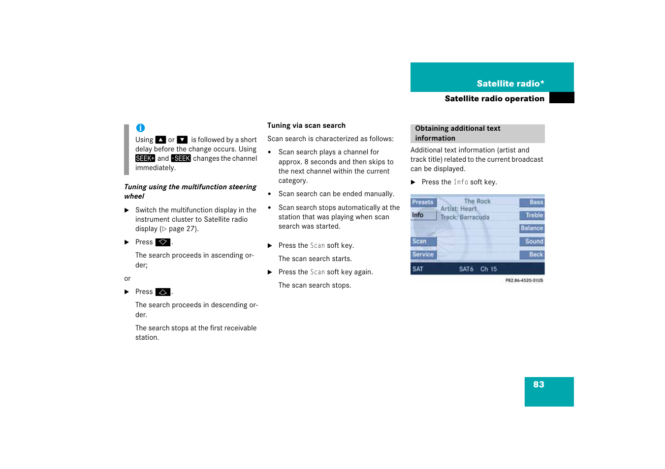 Obtaining additional text information, Obtaining additional text, Information | Arch | Mercedes-Benz SLK-Class 2008 COMAND Manual User Manual | Page 83 / 186