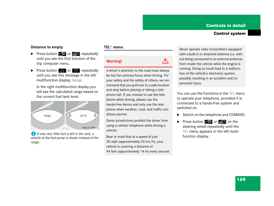 Menus:tel, Tel* menu | Mercedes-Benz SL-Class 2008 Owners Manual User Manual | Page 170 / 489