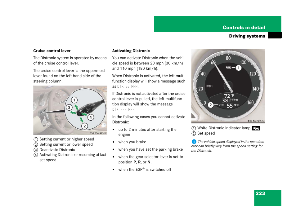 Activated | Mercedes-Benz SL-Class 2008 Owners Manual User Manual | Page 224 / 489