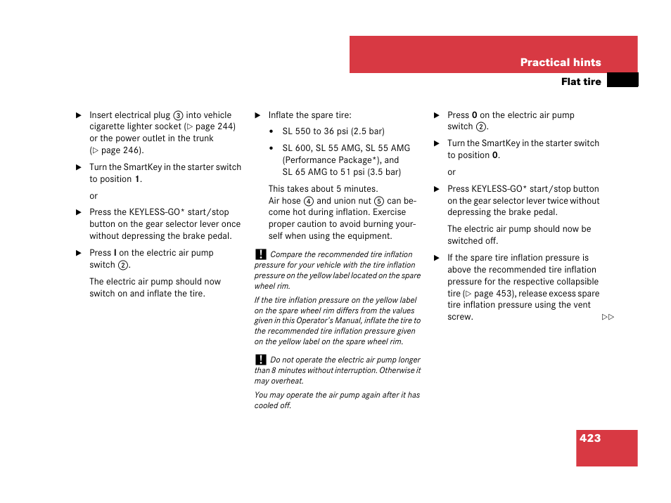 Mercedes-Benz SL-Class 2008 Owners Manual User Manual | Page 424 / 489