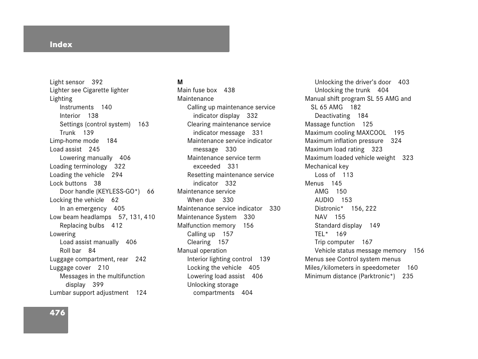 Mercedes-Benz SL-Class 2008 Owners Manual User Manual | Page 477 / 489