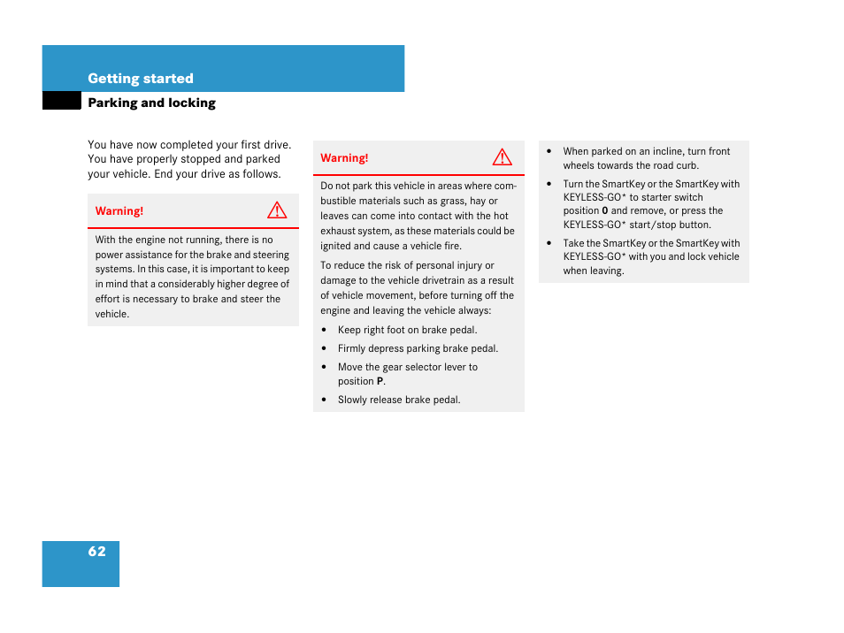 Locking the vehicle, Parking and locking | Mercedes-Benz SL-Class 2008 Owners Manual User Manual | Page 62 / 489