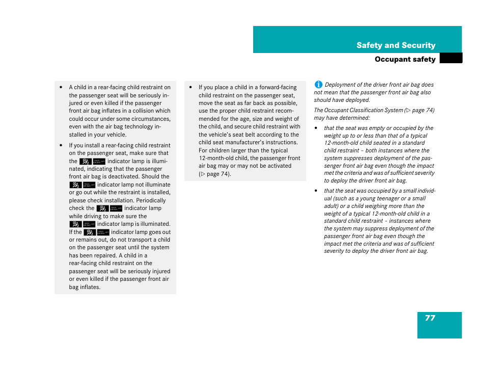 77 safety and security | Mercedes-Benz SL-Class 2008 Owners Manual User Manual | Page 77 / 489