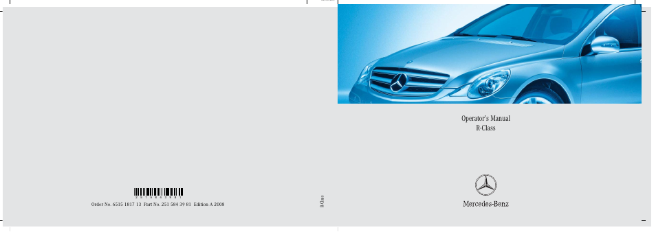 Mercedes-Benz R-Class 2008 Owners Manual User Manual | 569 pages