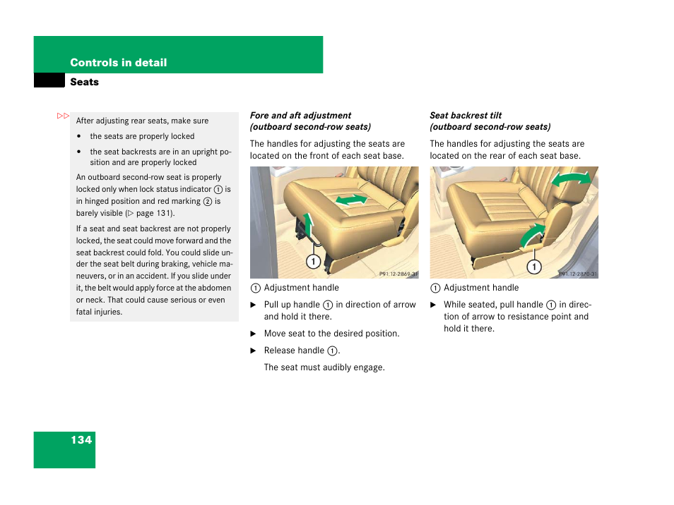 134 controls in detail | Mercedes-Benz R-Class 2008 Owners Manual User Manual | Page 135 / 569