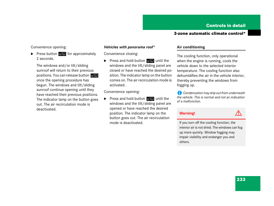 Air conditioning | Mercedes-Benz R-Class 2008 Owners Manual User Manual | Page 234 / 569