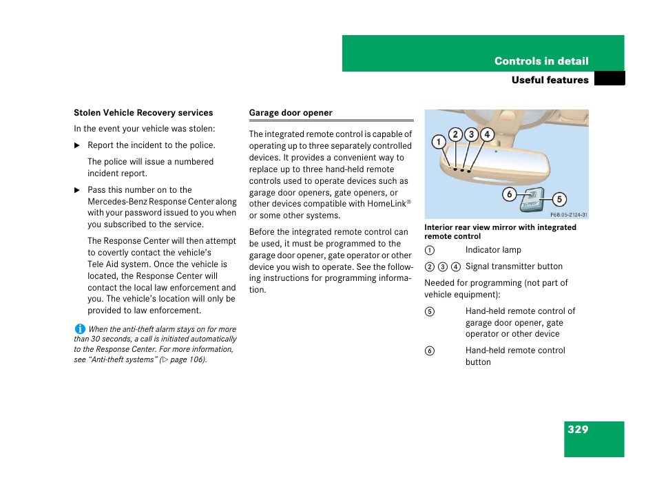 Garage door opener | Mercedes-Benz R-Class 2008 Owners Manual User Manual | Page 330 / 569