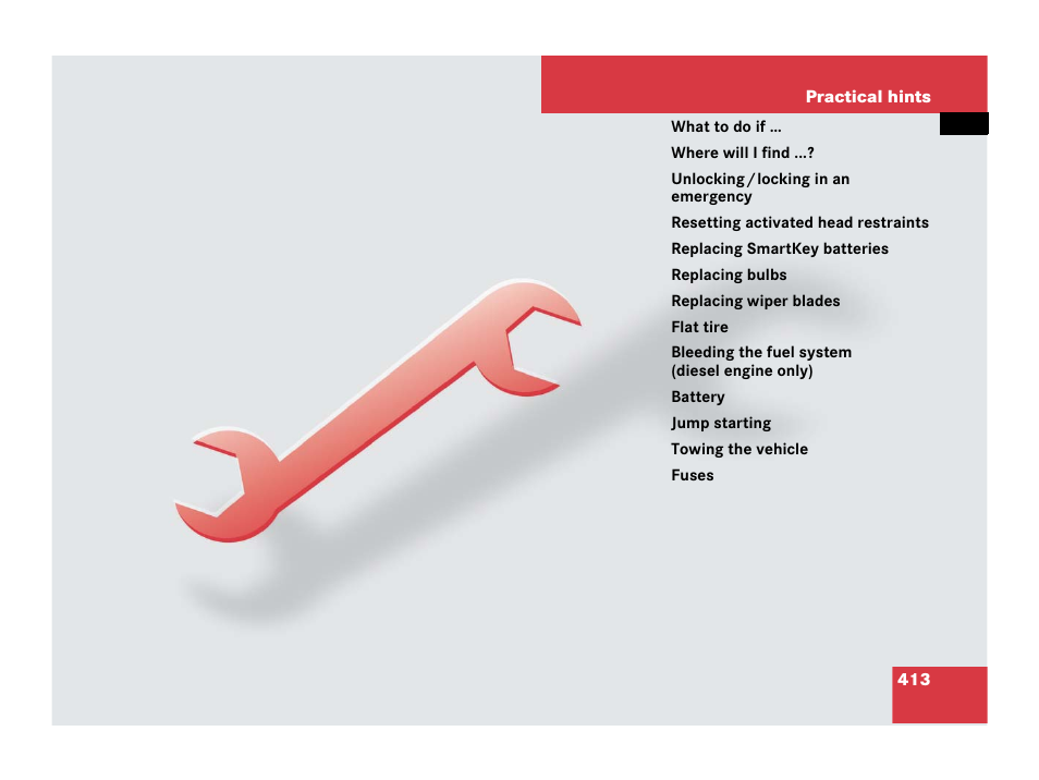 Practical hints | Mercedes-Benz R-Class 2008 Owners Manual User Manual | Page 414 / 569