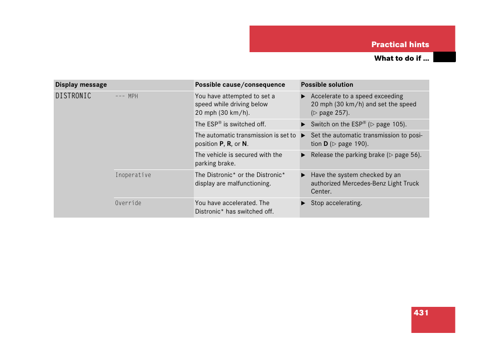 431 practical hints | Mercedes-Benz R-Class 2008 Owners Manual User Manual | Page 432 / 569