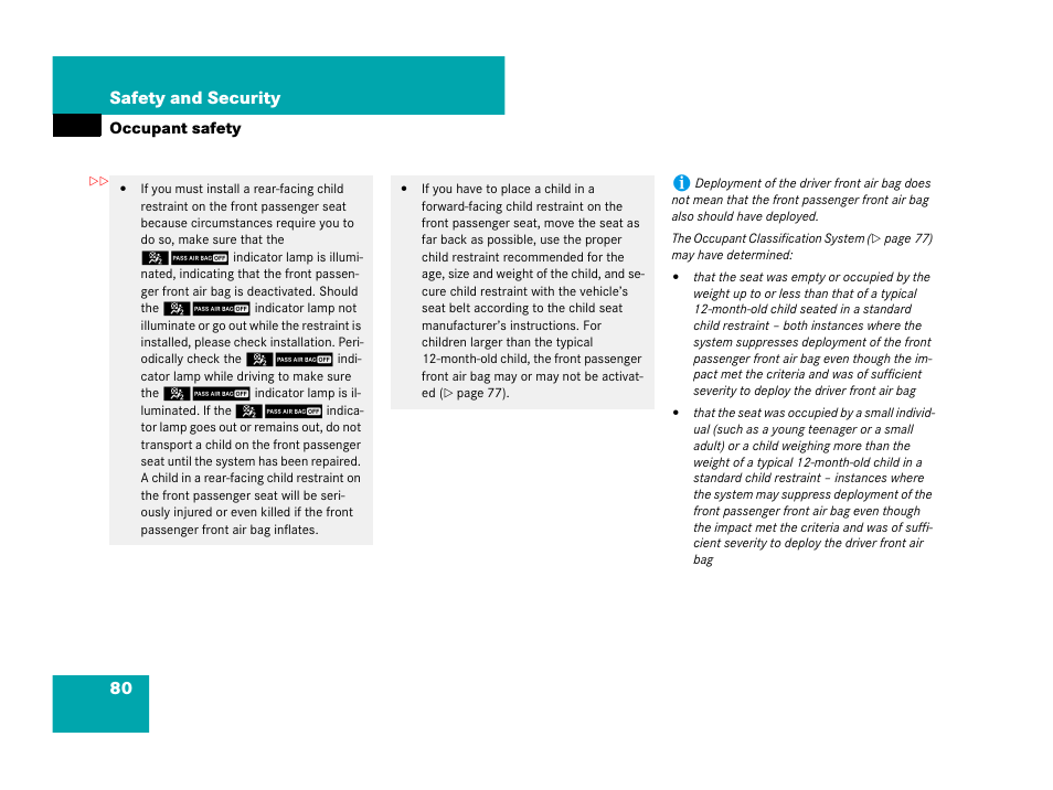 80 safety and security | Mercedes-Benz R-Class 2008 Owners Manual User Manual | Page 81 / 569