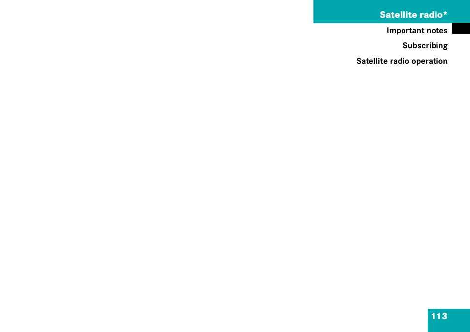 Satellite radio | Mercedes-Benz CLK-Class 2008 COMAND Manual User Manual | Page 113 / 232